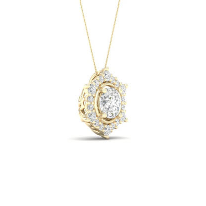 0.70 CTW Lab Grown Diamond Halo Pendant