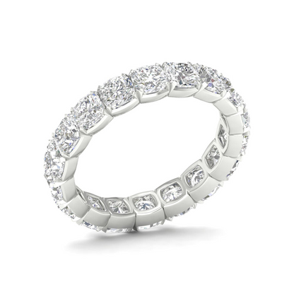 4 CTW Cushion Eternity Lab Grown Diamond Wedding Band