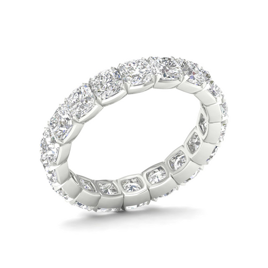 4 CTW Cushion Eternity Lab Grown Diamond Wedding Band