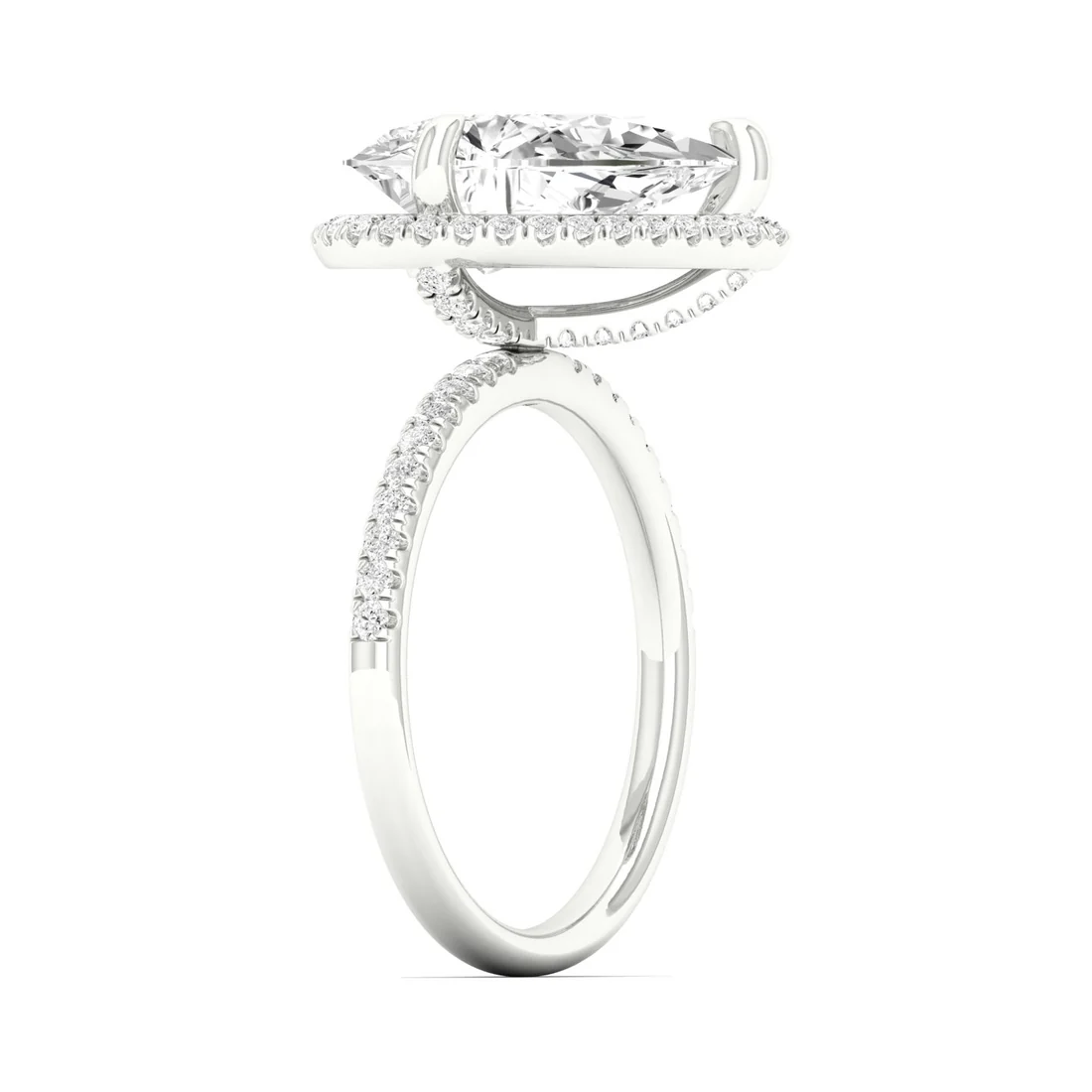 3.40 CTW Hidden Halo Lab Grown Diamond Engagement Ring