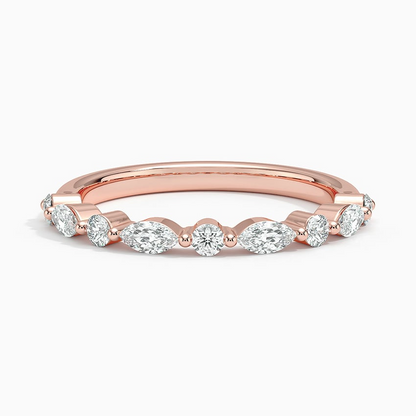 3/8 CTW Half-Coverage Lab Grown Diamond 18k Solid Gold Wedding Band