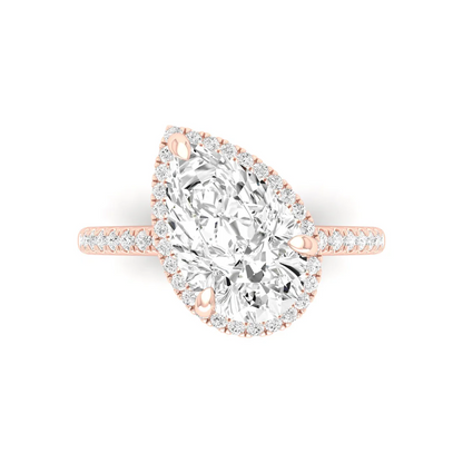 3.40 CTW Hidden Halo Lab Grown Diamond Engagement Ring