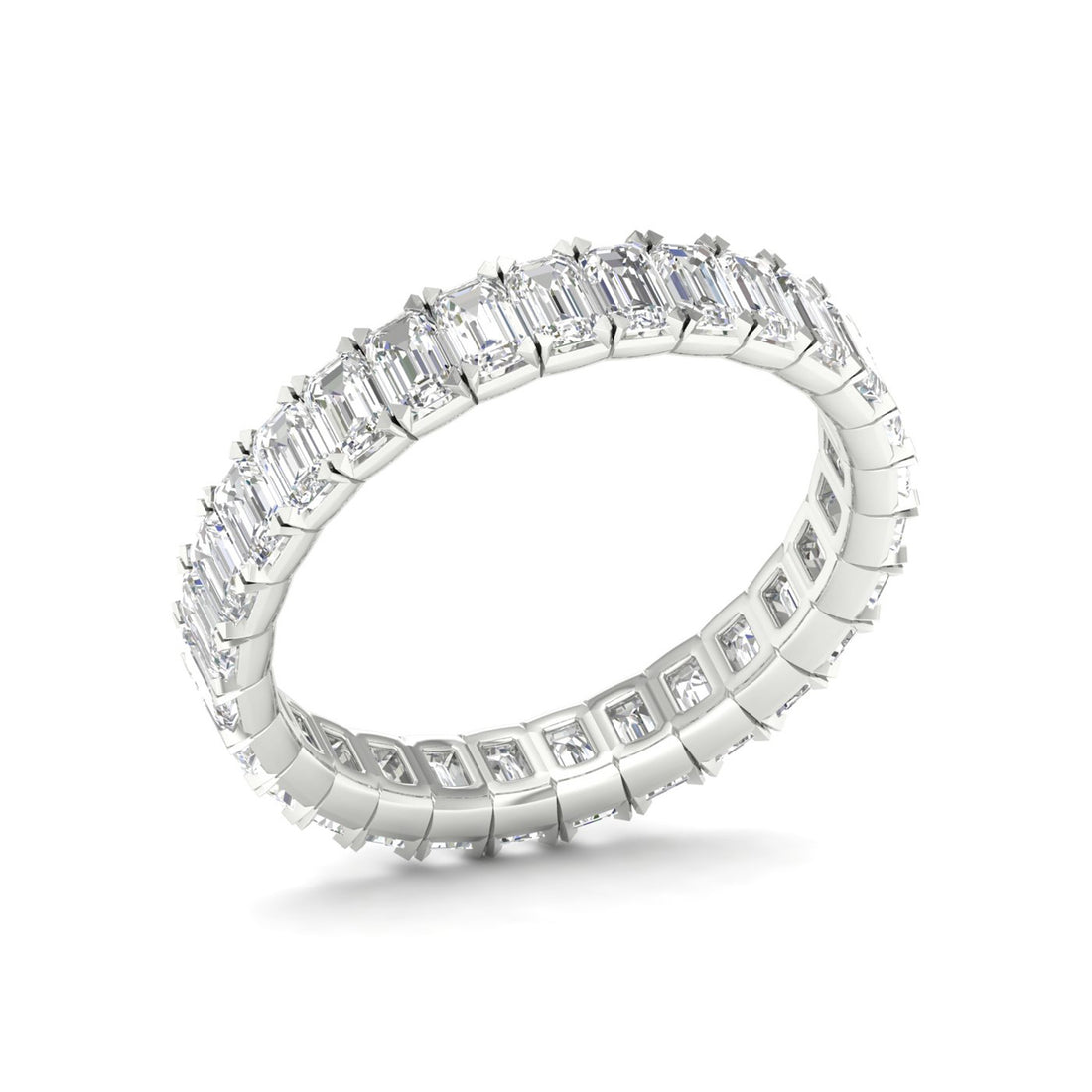 2 CTW Emerald Eternity Lab Grown Diamond Wedding Band