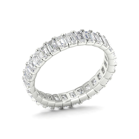 2 CTW Emerald Eternity Lab Grown Diamond Wedding Band