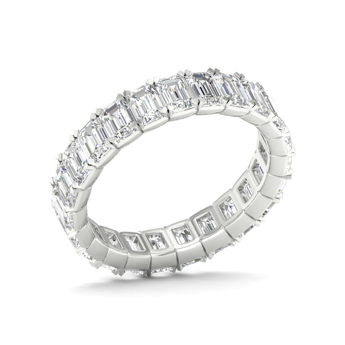 4 CTW Emerald Eternity Lab Grown Diamond Wedding Band