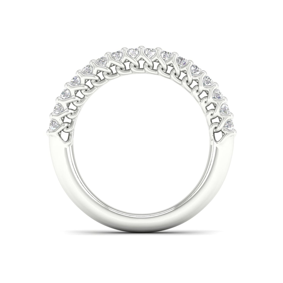 1 CTW Entwine Double Row 18KT Gold Lab Grown Diamond Wedding Band