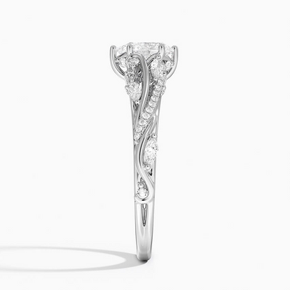 1/2 CT Pear Cut Rose Gold Lab-Grown Diamond Engagement Ring