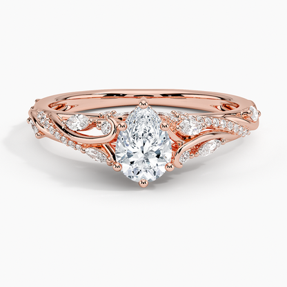 1/2 CT Pear Cut Rose Gold Lab-Grown Diamond Engagement Ring