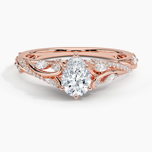 1/2 CT Pear Cut Rose Gold Lab-Grown Diamond Engagement Ring