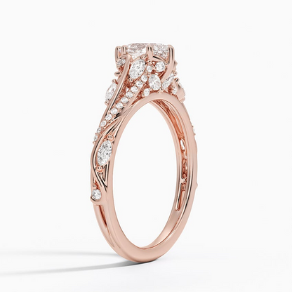 1/2 CT Pear Cut Rose Gold Lab-Grown Diamond Engagement Ring