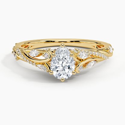 1/2 CT Pear Cut Rose Gold Lab-Grown Diamond Engagement Ring