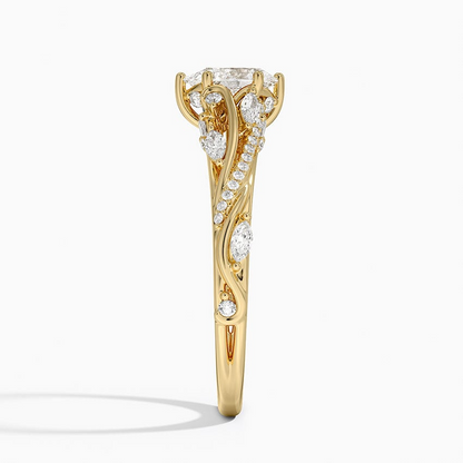 1/2 CT Pear Cut Rose Gold Lab-Grown Diamond Engagement Ring