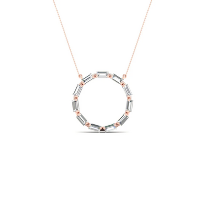 0.50 CTW Lab Grown Diamond Baguette Circle Pendant