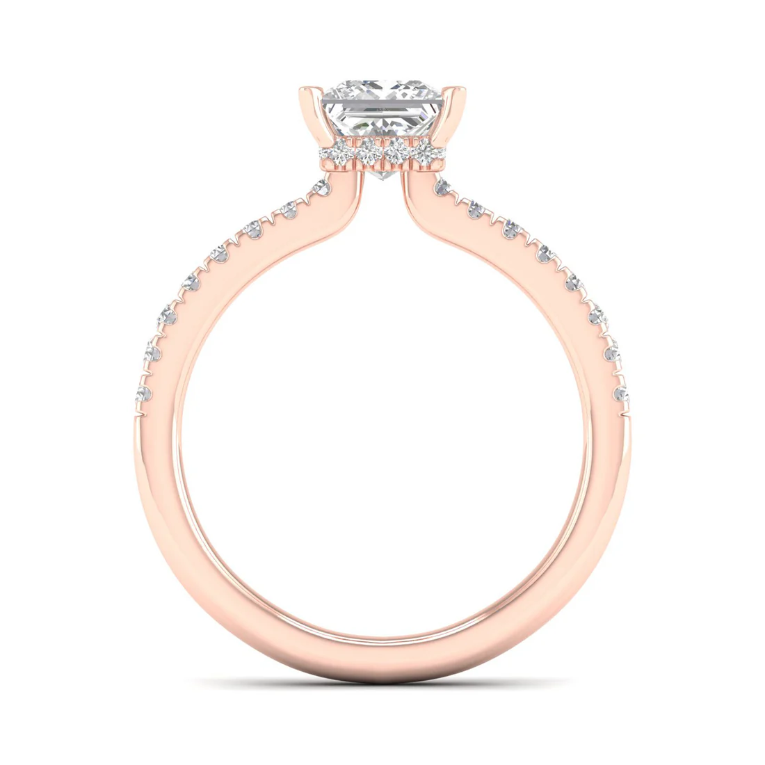 0.98CTW Princess Cut Lab Grown Diamond Ring Women