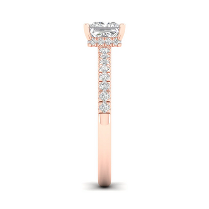 0.98CTW Princess Cut Lab Grown Diamond Ring Women