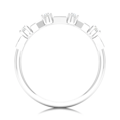 0.1Ctw Lab Grown Diamond Hexagon Wedding Band