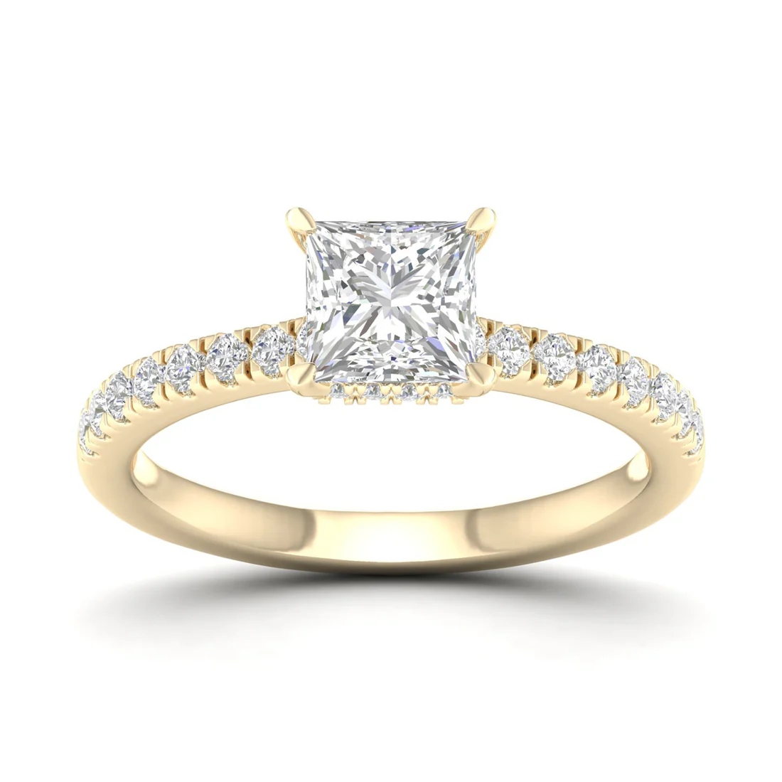 0.98CTW Princess Cut Lab Grown Diamond Ring Women