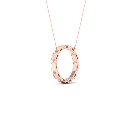 0.50 CTW Lab Grown Diamond Baguette Circle Pendant