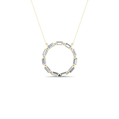 0.50 CTW Lab Grown Diamond Baguette Circle Pendant