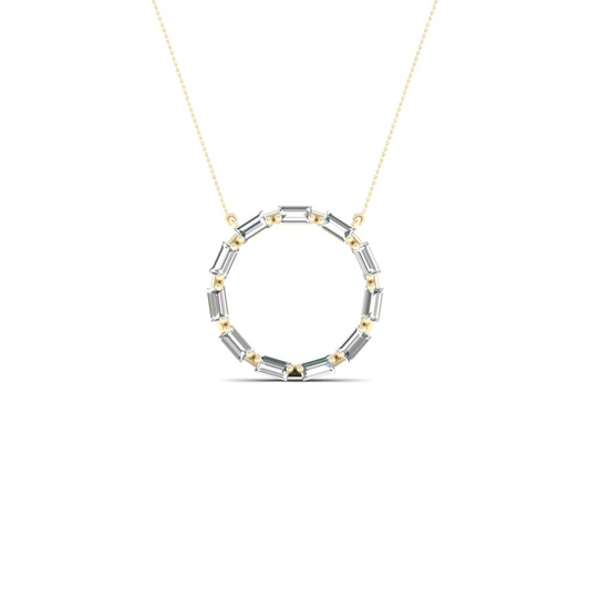 0.50 CTW Lab Grown Diamond Baguette Circle Pendant