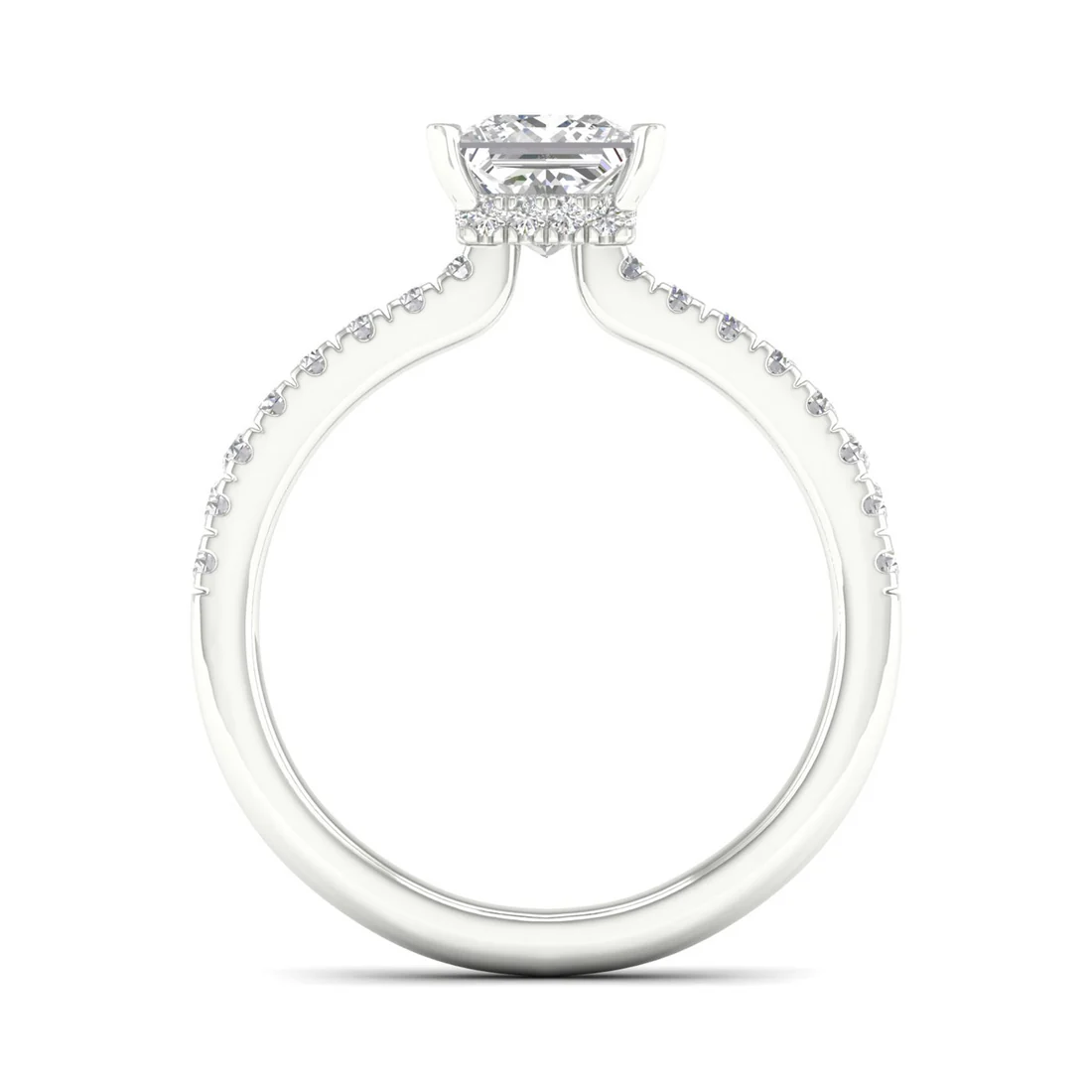 0.98CTW Princess Cut Lab Grown Diamond Ring Women