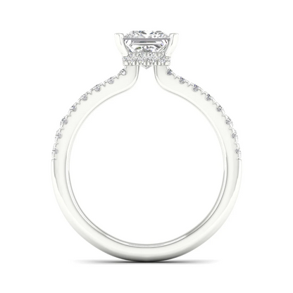 0.98CTW Princess Cut Lab Grown Diamond Ring Women