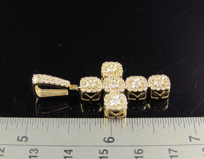 1.50 CTW Lab Grown Diamond Square Cluster Cross Pendant