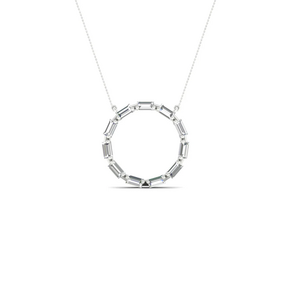 0.50 CTW Lab Grown Diamond Baguette Circle Pendant