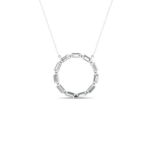 0.50 CTW Lab Grown Diamond Baguette Circle Pendant