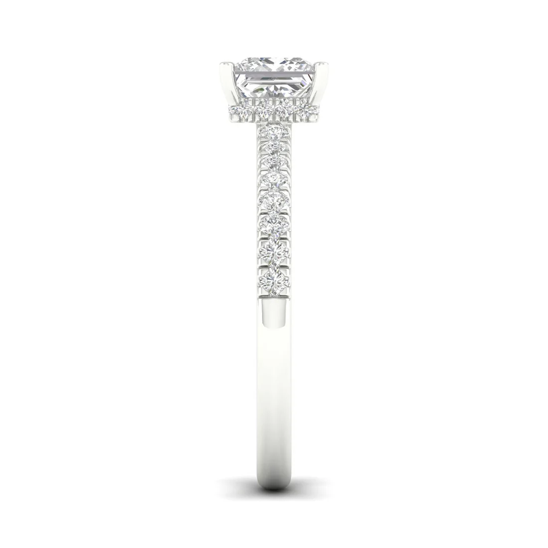 0.98CTW Princess Cut Lab Grown Diamond Ring Women