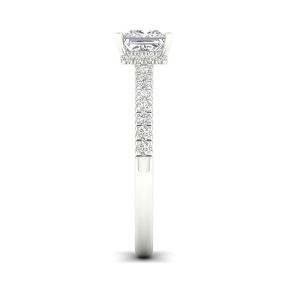 0.98CTW Princess Cut Lab Grown Diamond Ring Women