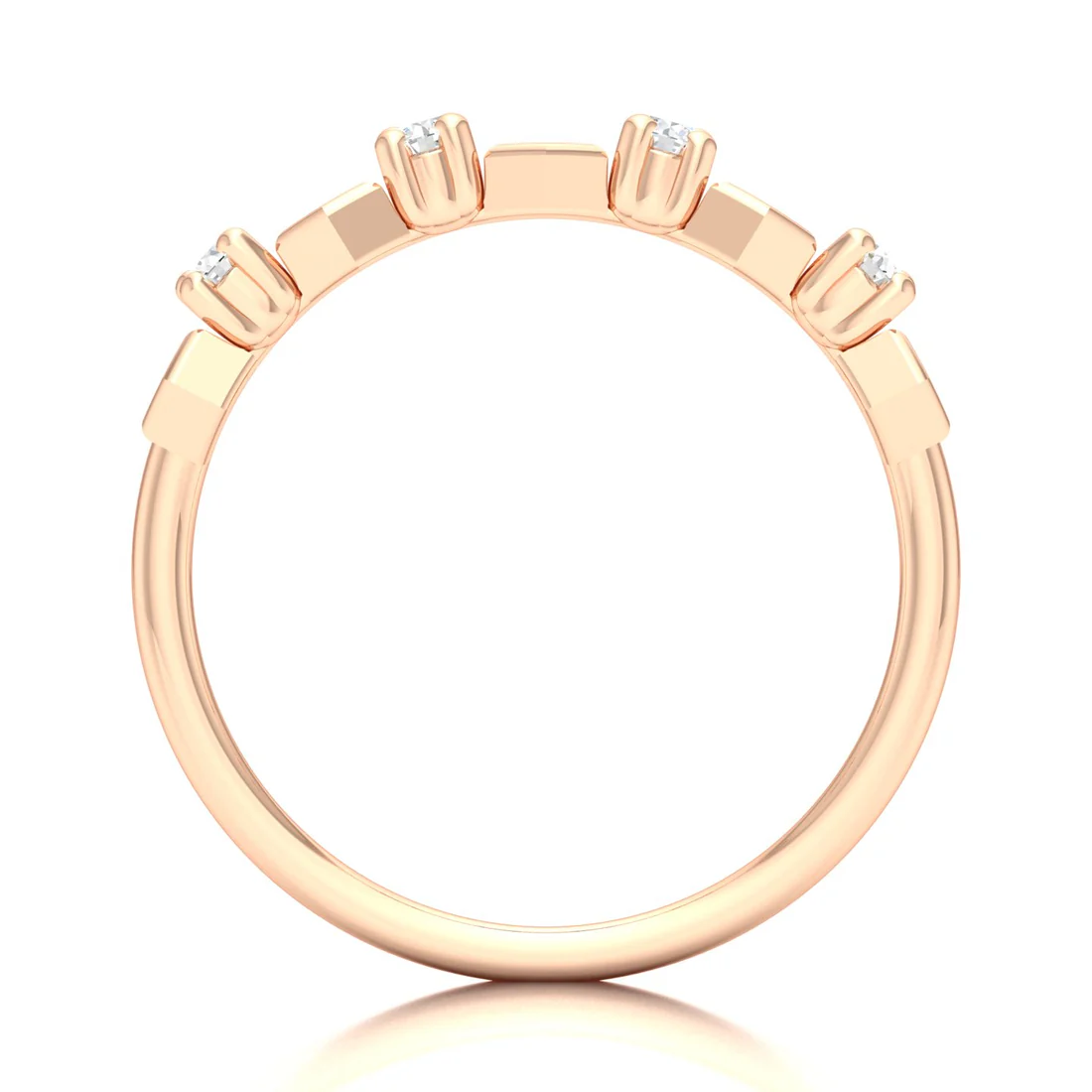 0.1Ctw Lab Grown Diamond Hexagon Wedding Band