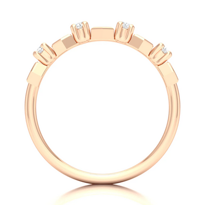 0.1Ctw Lab Grown Diamond Hexagon Wedding Band