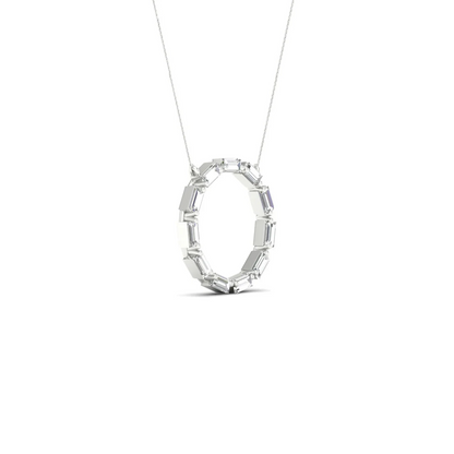 0.50 CTW Lab Grown Diamond Baguette Circle Pendant