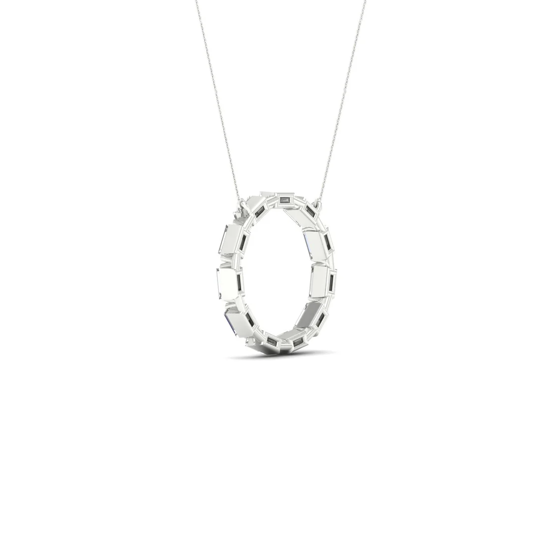0.50 CTW Lab Grown Diamond Baguette Circle Pendant