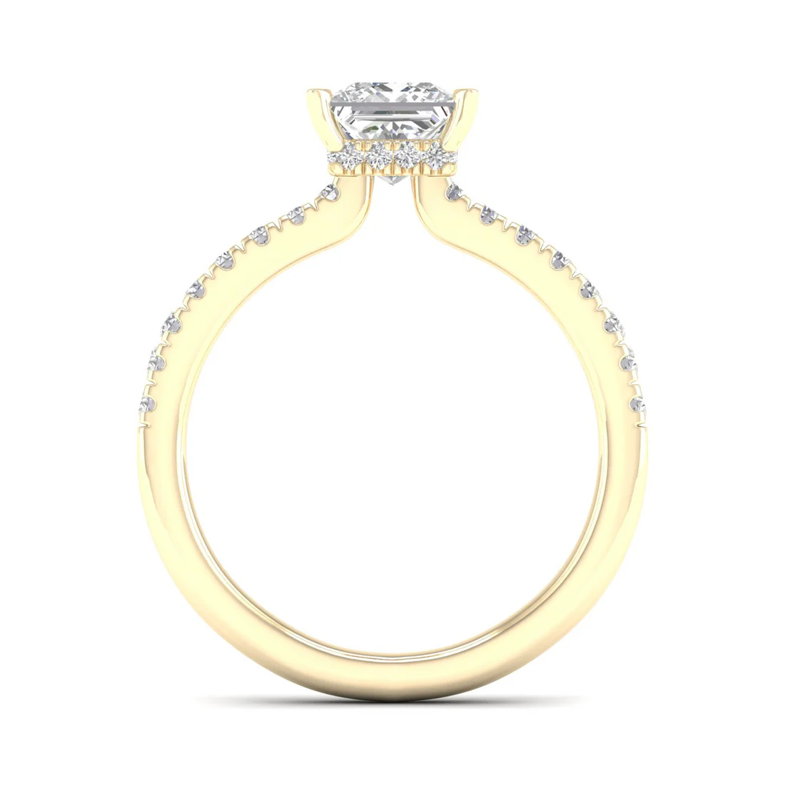 0.98CTW Princess Cut Lab Grown Diamond Ring Women