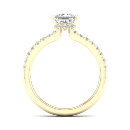 0.98CTW Princess Cut Lab Grown Diamond Ring Women