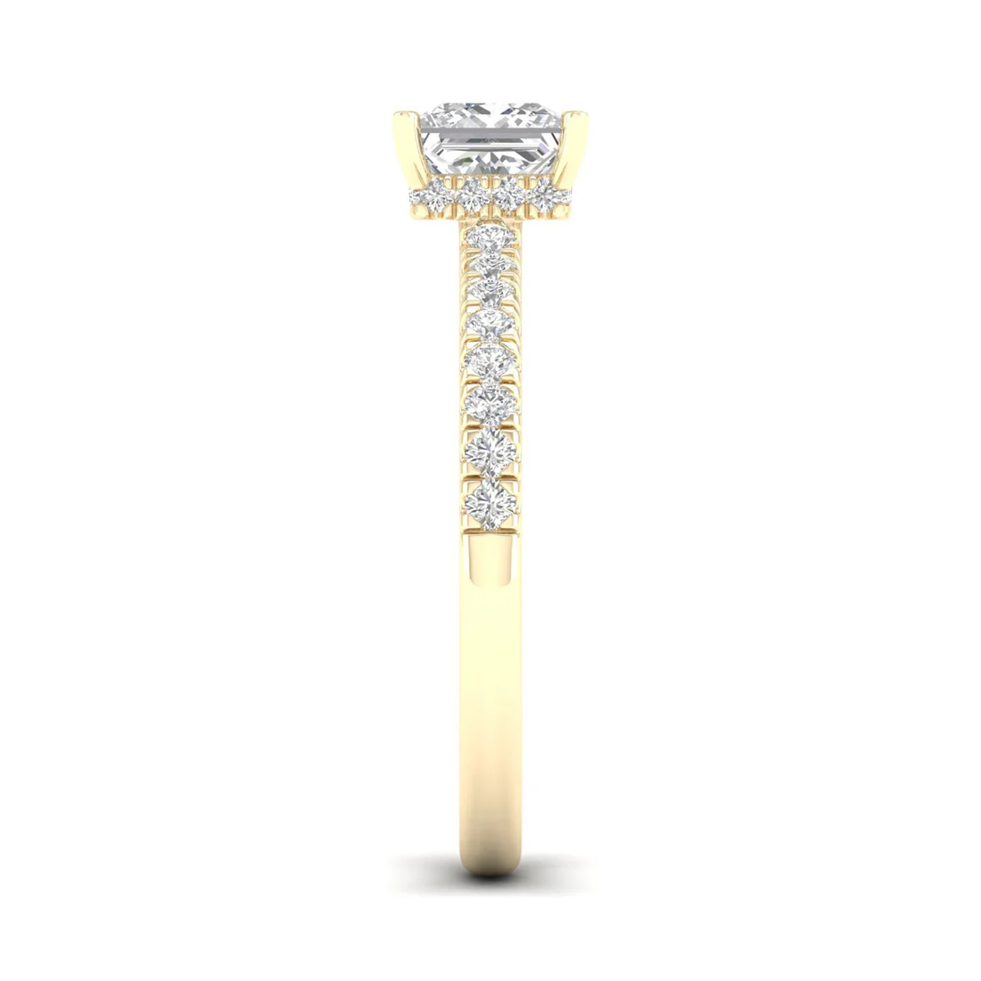 0.98CTW Princess Cut Lab Grown Diamond Ring Women