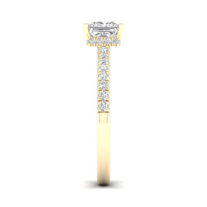 0.98CTW Princess Cut Lab Grown Diamond Ring Women