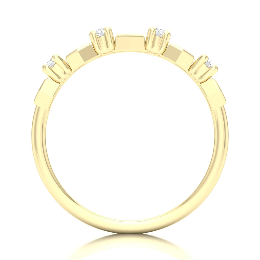 0.1Ctw Lab Grown Diamond Hexagon Wedding Band