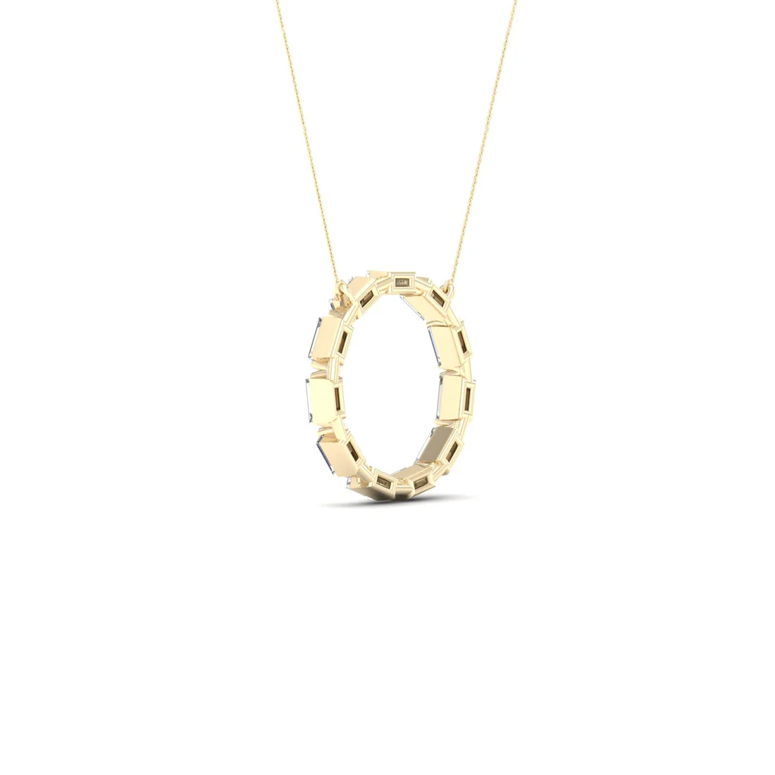 0.50 CTW Lab Grown Diamond Baguette Circle Pendant