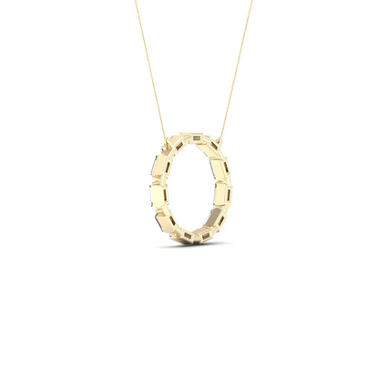 0.50 CTW Lab Grown Diamond Baguette Circle Pendant