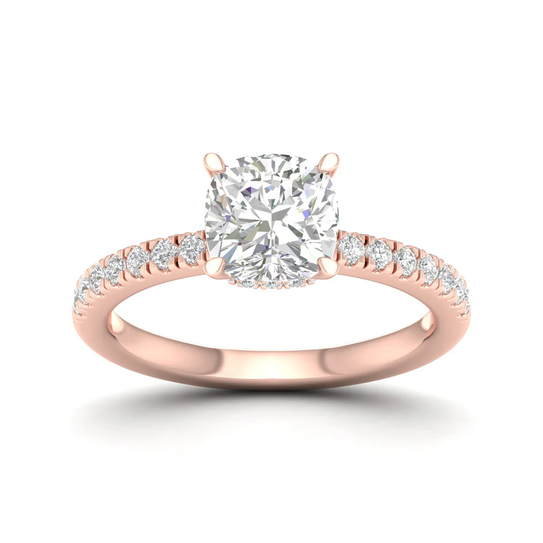 1.25 CTW Cushion Lab Grown Diamond Halo Ring