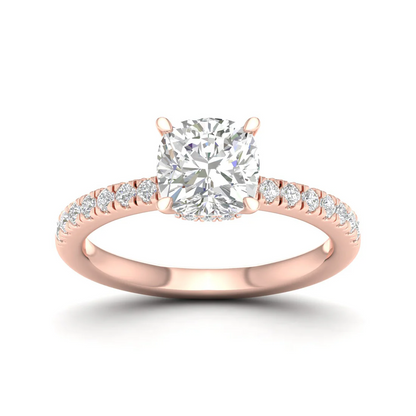 1.25 CTW Cushion Lab Grown Diamond Halo Ring
