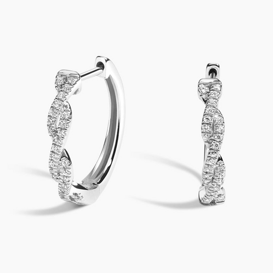 Twisted Rope 1/6 CTW Lab Grown Diamond Hoop Earrings