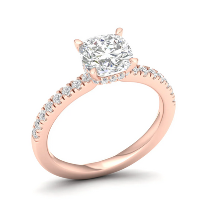 1.25 CTW Cushion Lab Grown Diamond Halo Ring