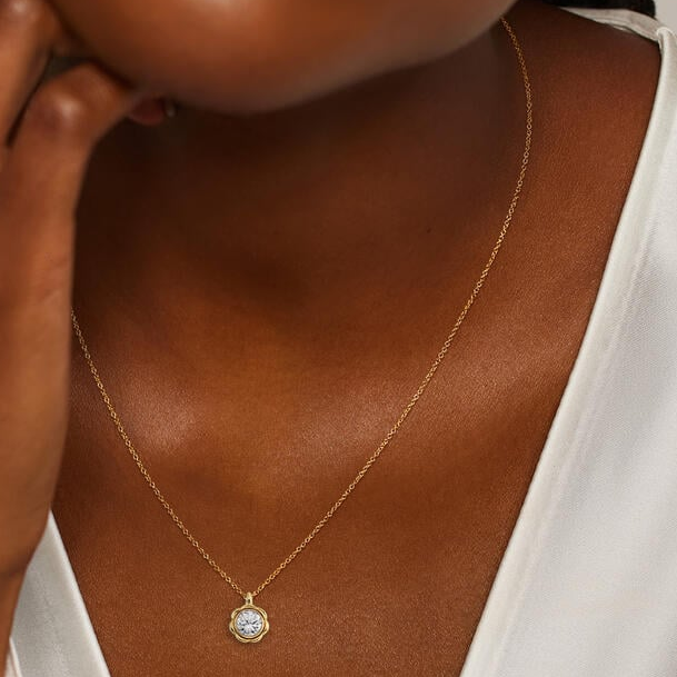 1/2 CTW Lab Grown Diamond Flower Pendant