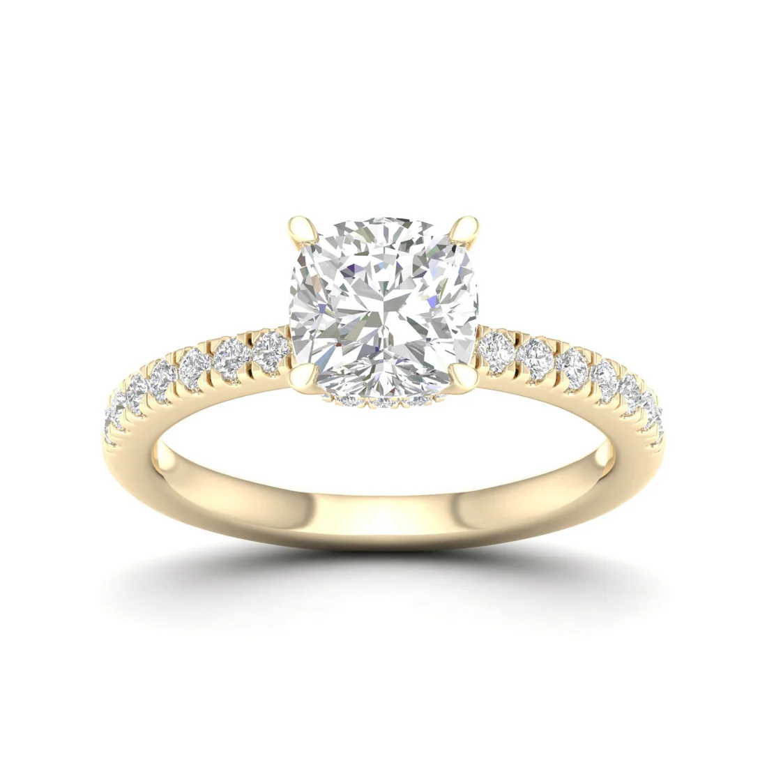 1.25 CTW Cushion Lab Grown Diamond Halo Ring