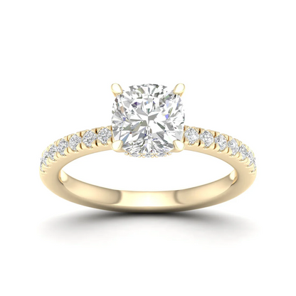 1.25 CTW Cushion Lab Grown Diamond Halo Ring