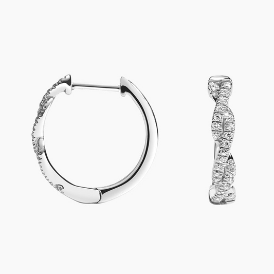 Twisted Rope 1/6 CTW Lab Grown Diamond Hoop Earrings